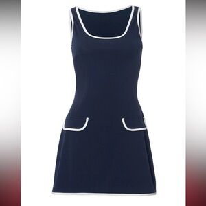 Scoop Neck White & Navy Dress ($10 with Bundle)